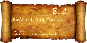 Boár Liliána névjegykártya